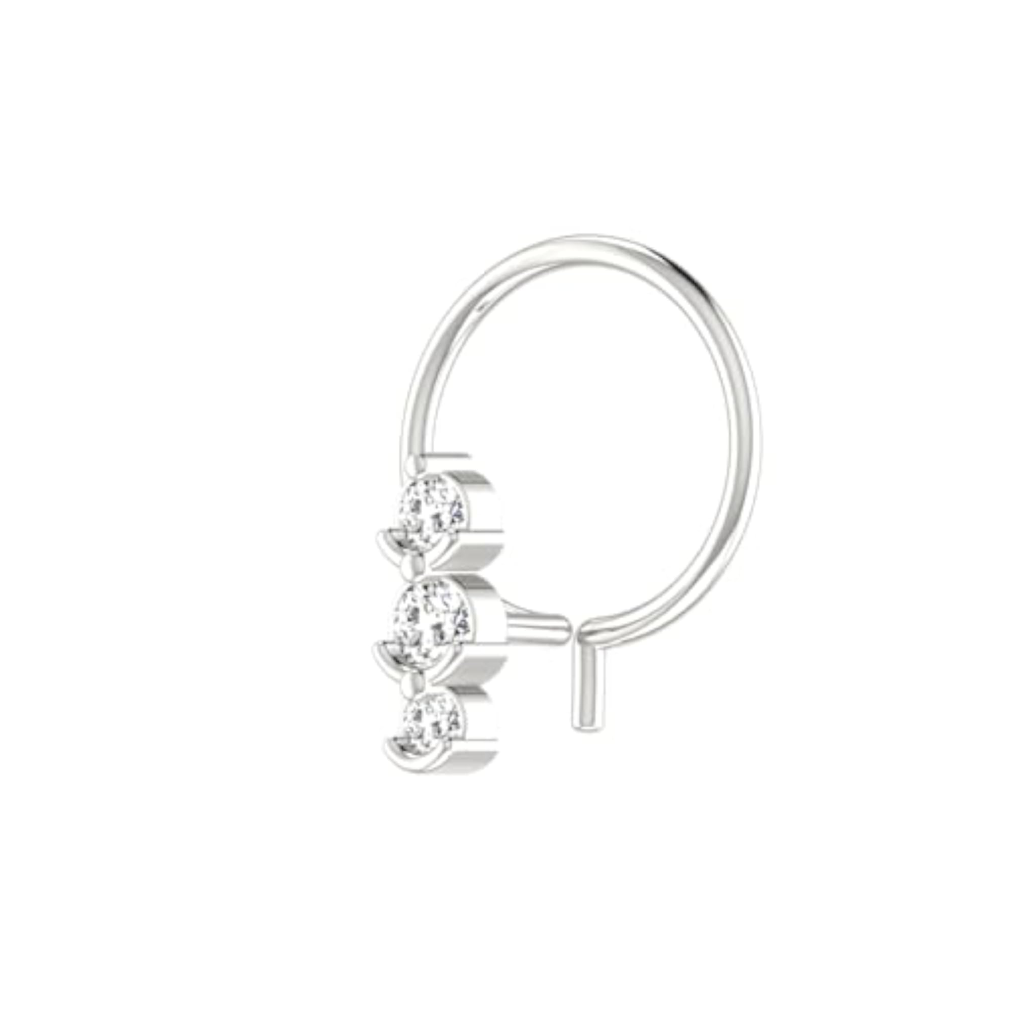 Women's 14Kt White Gold Stud Nosering, Classic