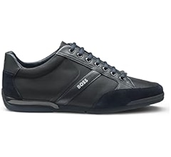 Amazon.com | BOSS Men's Low-Top Sneakers, Black001, 6.5