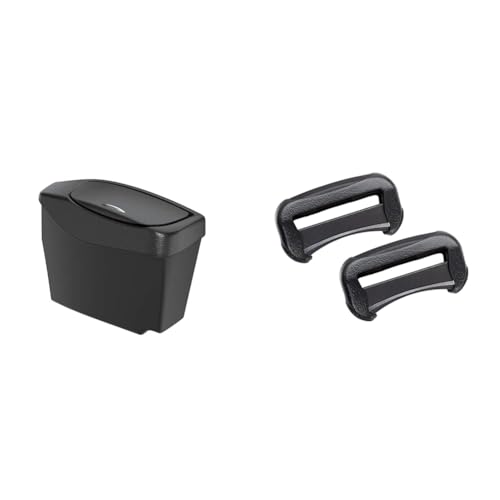 【セット買い】槌屋ヤック(Tsuchiya Yac) 車種専用品 トヨタ 80系 ハリアー 専用 サイドボックス ゴミ箱 4 gallons ブラック SY-HR13 + 車内用品 シートベルト バックル カバー シリコーン SI ブラック/シルバー 18