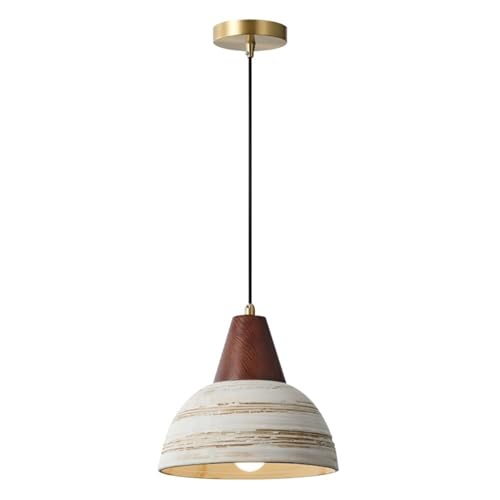 Lustre suspendu bois céramique fini la lumière agressive dans la salle à manger