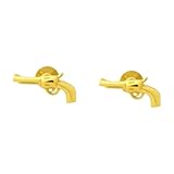 Pendientes de tuerca de oro amarillo fino de 18 quilates