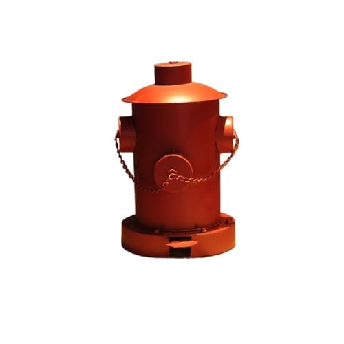 Poubelle industrielle vintage en fer forgé rouge style bouche d'incendie retro