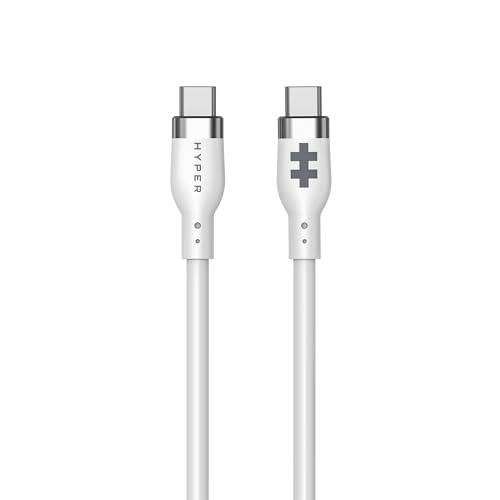 HyperJuice Silicone Charging USBC Cable (1.5m/5ft) w/EcoSmart Silicone Jacket, 60W USB C Charger 3.0 EPR Fast Charge — Tangle-Free USB C Cable 5ft, Withstands 10,000+ Bends (Black) – Enhanced Compatibility and Speed
