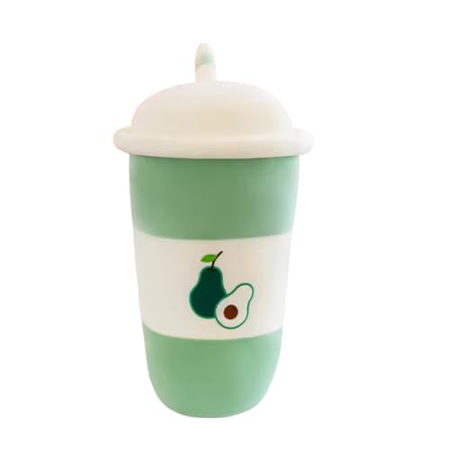 Image of Green Avocado Bubble Tea Pillow Medium Fruit Cuddle Toy