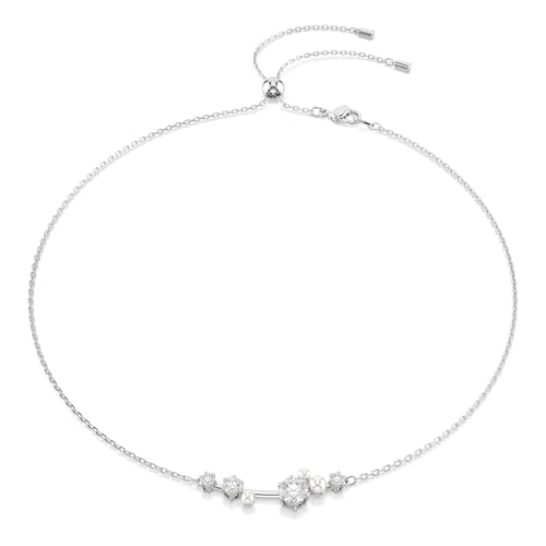 Swarovski Collier Constella, constellation de Crystal Pearls blancs et Zirconia, design ajustable 38-48 cm avec mécanisme coulissant céleste, à porter en...