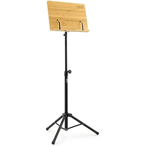 Theodore Bamboo Adjustable Music Stand with Tripod Cover