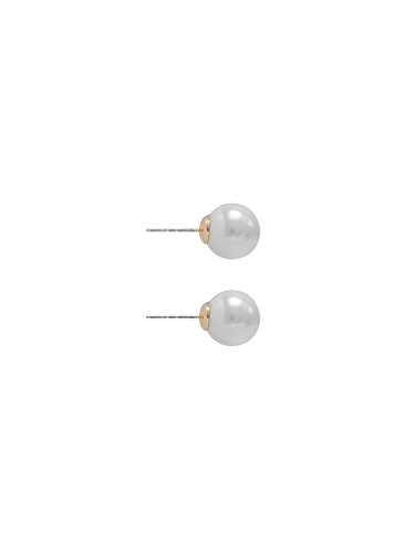 Image of Anne Klein Women's Pearl Stud Earrings, Layered Statement Fashion Jewelry for Everyday and Evening Wear