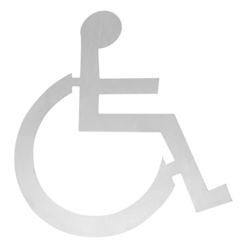 Cabilock Letrero Metálico Para Puerta De Baño Para Discapacitados Silla De Ruedas Señal De Baño Accesible Acero Inoxidable Plateado Fácil Instalación Uso