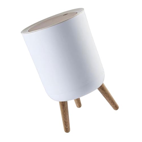 Caneca de basura rectangular blanca para hogar miniatura 1