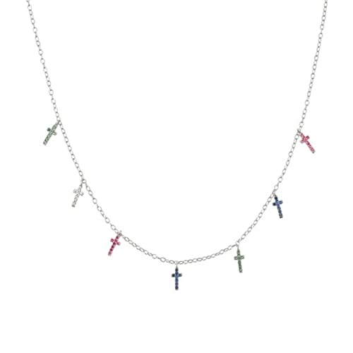 Collier long argent 925 breloque croix pour un style rock quotidien