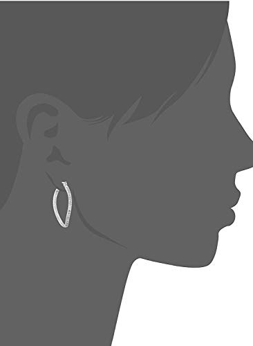 Vir Jewels 1/4 cttw Diamond Hoop Earrings .925 Sterling Silver with Rhodium Plating 1 Inch