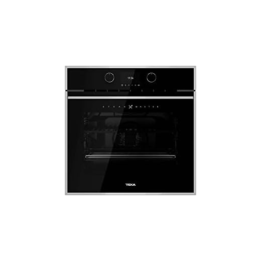 Teka SteakMaster - Horno Pirolítico Multifunción Steakmaster, Horno Especial Carne con Sistema de Limpieza DualClean y Cristal Negro con Marco - 5 Años de Garantía