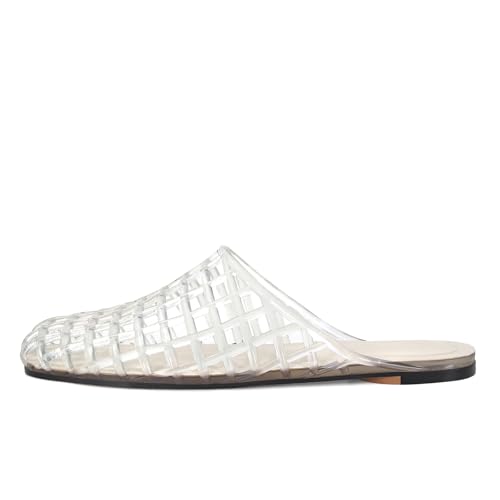 Women's Red Jelly Mesh Slides, Comfortable Flat Slip On Sandals, Casual Summer Beach Slippers