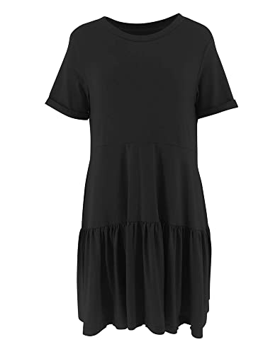 Minclouse Women's Short Sleeve Flowy Swing T Shirt Dress Baby Doll Cute Casual Pockets Dresses - Image 5