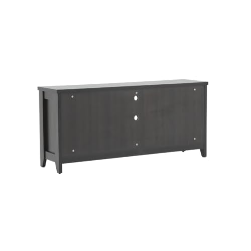 Image of Royaloak Texas American LCD Stand | Wooden TV Cabinet with Melamine Finish and Dark Wooden Color | Elegant Curved Glass Doors with Fluted Design | TV Unit with Storage and Soft Closure Hinges
