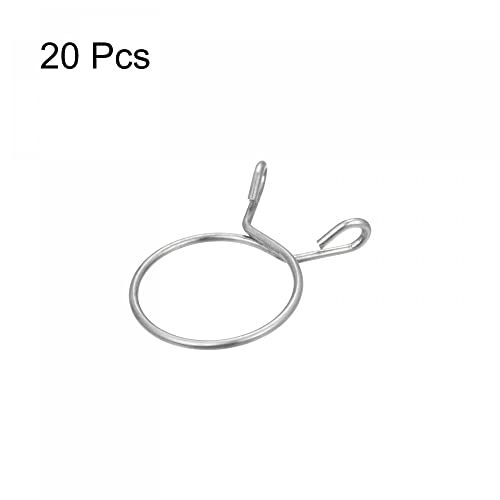 uxcell Fuel Line Hose Clips, 20pcs 29mm ID Fit 30.5-31mm OD Hose 304 Stainless Steel Water Pipe Air Tubing Spring Hose Clamps for Motorcycle Scooter