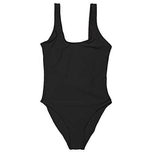 YELAIVP Women's Retro Scoop Neck Padded One Piece Swimsuits High Cut Low Back Bathing Suits Swimwear Bodysuit4