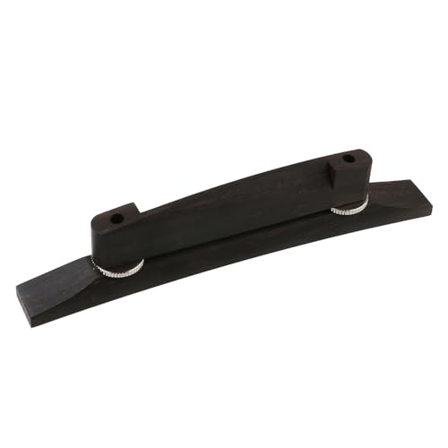 Adjustable Ebony Archtop Jazz Guitar Bridge (Chrome)