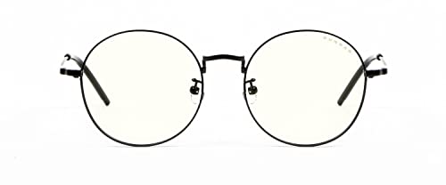 Gunnar Optiks Clear Lens Round Blue Light Blocking, Black, Adult