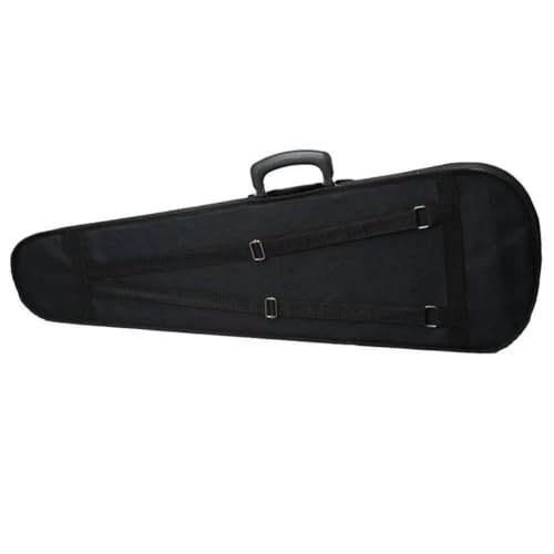 MEZHI Cloth Fluff Triangle Shape Case Yellow Lining for 4/4 Violin Fiddle, Stanley String Instrument Case - Black