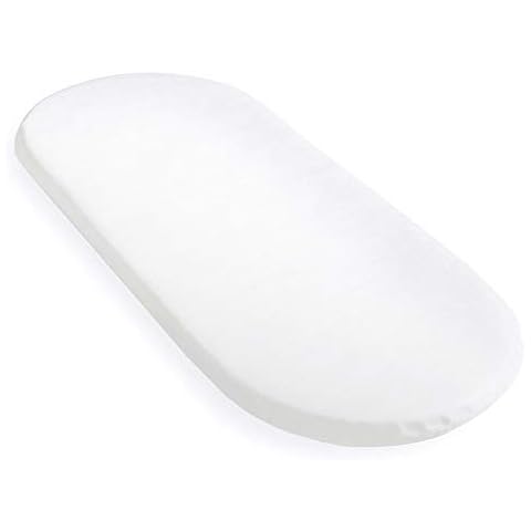 Clair de Lune Palm Moses Basket/Noah Pod Mattress, White, 74 x 28 cm Cover