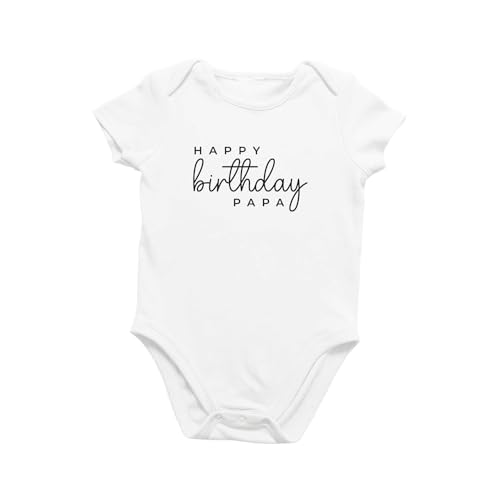 Image of Printique Organic GOTS Certified Baby Onesie Unisex Bodysuit 0-18 months - Happy Birthday | Present Gift