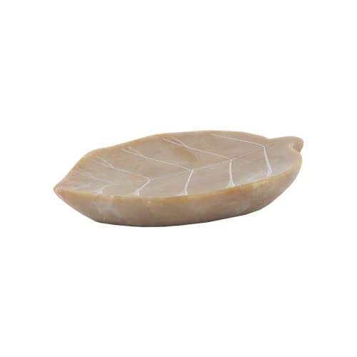 1 Natural Soapstone Pillar Candle Holder Leaf Shape #TOP6