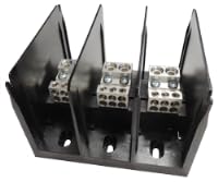 Power Distribution Block - 3 Pole - 350A 600V - (2) 2/0 to #14 AWG / (6) 4 to #14 AWG - Thermoplastic - Open Style.