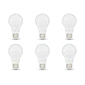 Amazon Basics A19 LED Light Bulb, 60 Watt Equivalent, Energy Efficient 9W, E26 Standard Base, Daylight White 5000K, Dimmable, 10,000 Hour Lifetime , 6-Pack