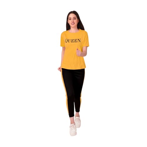 Image of Women's Casual Printed T-Shirt and Track Pant Set | Casual, Soft, and Comfortable Outfit for Home or Everyday Wear