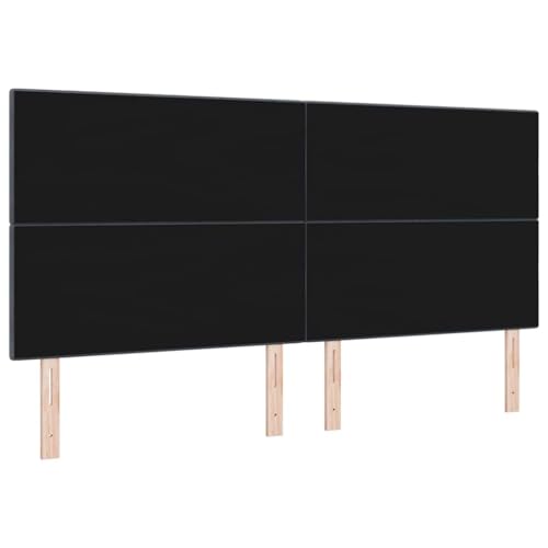 vidaXL Modernes verstellbares gepolstertes Kopfteil Dunkelgraues Samt Wandmontiert 200 cm Breite für Moderne Schlafzimmermöbel Bett Holz Hohes stylisches Zubehördesign