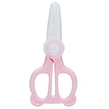 Tijeras de Ayuda para la Alimentación Infantil, Tijeras para Alimentos para Bebés Cerámica Antioxidante Portátil para Suministros para Bebés(rosado)