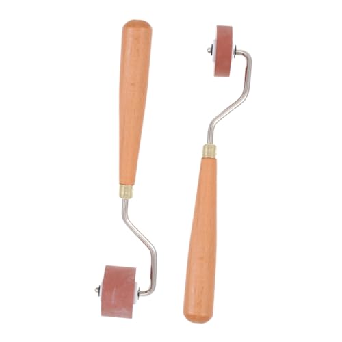 NUOBESTY 2pcs Art Printmaking Roller Set Sturdy Rubber Material Detailed and Precise Inking Roller for Prints Lightweight and Portable