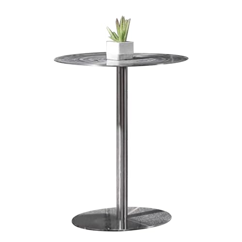 Renmlion Moderner Cocktailtisch, runder Bistro Bartisch Kneipentische hoher Küchen Frühstücksbar Esstisch hoher Couchtisch Sofa Beistelltisch Beistelltisch aus Edelstahl (Size : 60x60x105cm)