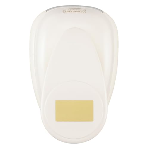 Vaessen Creative Perforadora Rectángulo, 5 cm, 1 Unidad, Jumbo Grande, hasta 160g, para Manualidades y Scrapbooking, Metal, Blanco y Rosa