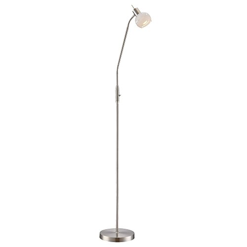 Globo LED Steh Stand Lampe Leuchte Spot Beweglich Nickel Matt Flur Wohn Schlaf Zimmer, Weiß, 54341-1S