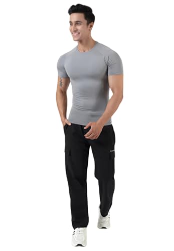 Image of Men's Gym T-Shirt, Dra-fit, Regular Fit, Round Neck, Short Sleeve, Black