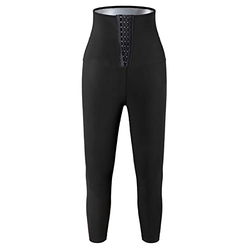 Just Fab - Pantaloni da yoga e sauna, da donna, a vita alta, leggings dimagranti, per allenamento, body shaper cosce e sonno, Argento, S
