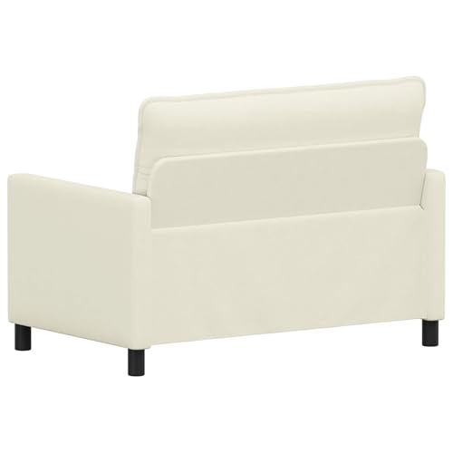 Sofá de dos plazas de pana color crema de 126 cm de largo con cojines extra gruesos 7