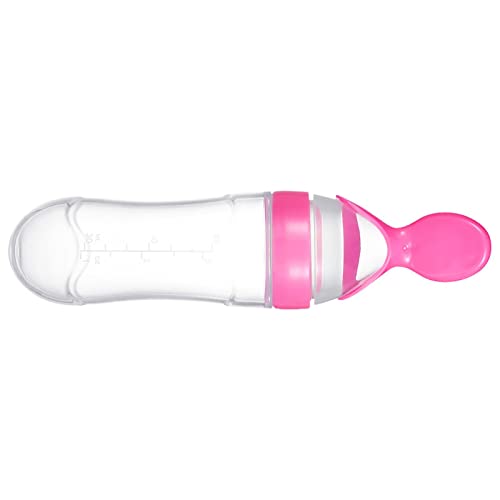 Biberón para bebé, Biberón, Cuchara, Silicona, PP, Parte Inferior Redonda, sin BPA, para Cereales (Rosa) Biberón para bebé, Biberón, Cuchara, Silicona, PP, Parte Inferior Redonda, sin BPA, para Cereales (Rosa)
