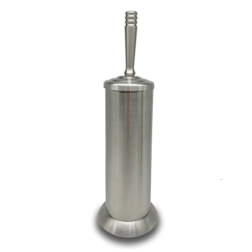 Image of Brushed Nickel Toilet Bowl Brush with Holder, Durable Bathroom Cleaning Tool, Modern Design for Easy Toilet Maintenance, Bathroom Cleaner Brush for Efficient Cleaning and Hygiene