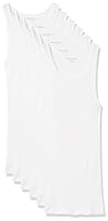 Amazon Essentials Men's Lightweight Tank Undershirts, Pack of 6, White, Medium