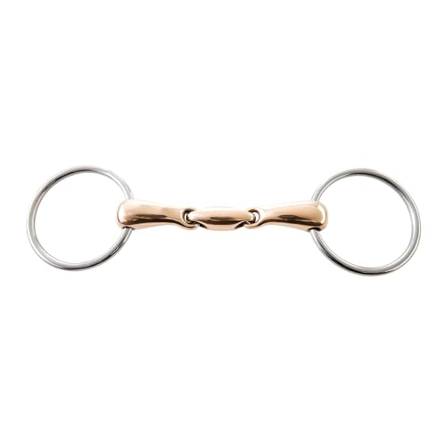 Stainless Steel Copper Mouth Oval Link Loose Ring Snaffle Bit (5 Inches)