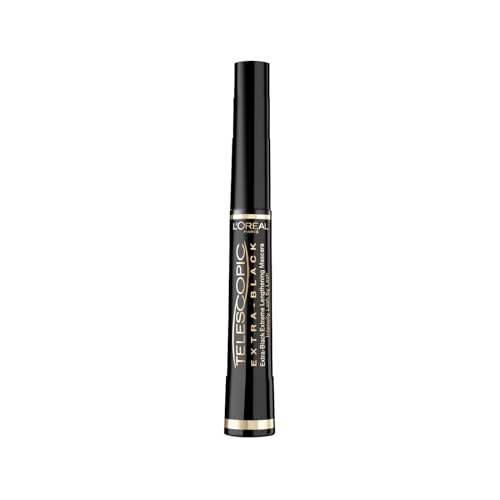LOréal Paris Mascara Telescopic Mascara Extra Black for Intense Definition & Length Precise Application Brush for Up to 71% Lengthening Effect* Smudge-Proof and Ophthalmologist Tested