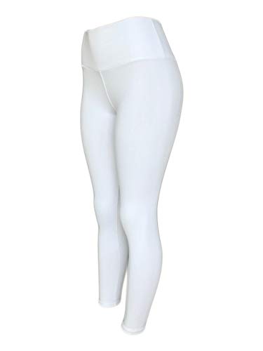 Kit 2 Legging Suplex Flanelado Cós Alto BRANCO-BRANCO M