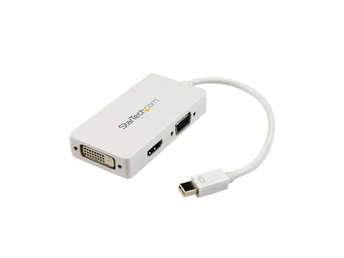 StarTech.com 3 in 1 Mini-DisplayPort-Adapter - Mini DisplayPort zu HDMI - mDP auf DVI-Adapter - Mini-DisplayPort auf VGA-Adapter Monitoradapter - Weiß (MDP2VGDVHDW)