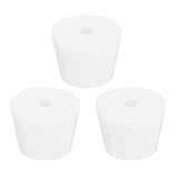 MECCANIXITY Silicone Rubber Tapered Plug 32mm to 42mm Solid Test Tubes Bungs Stopper with Hole White for Lab...