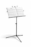 Atril para partituras plegable regulable en altura atril musica - trípode para libros estable portátil incluye funda de transporte, negro