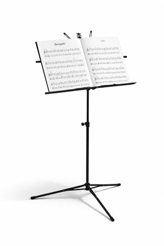Atril para partituras plegable regulable en altura atril musica   trípode para libros estable portátil incluye funda de transporte, negro