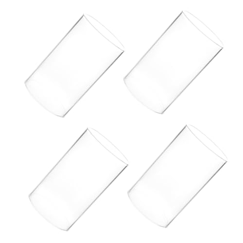 ARTSEWPLY - ARTSEWPLY Lot De 4 Abat-Jour en Verre Borosilicate Transparent 7x10 Cm Coupe-Vent pour Bougies Cylindriques Décoratives Et Protection Le Vent